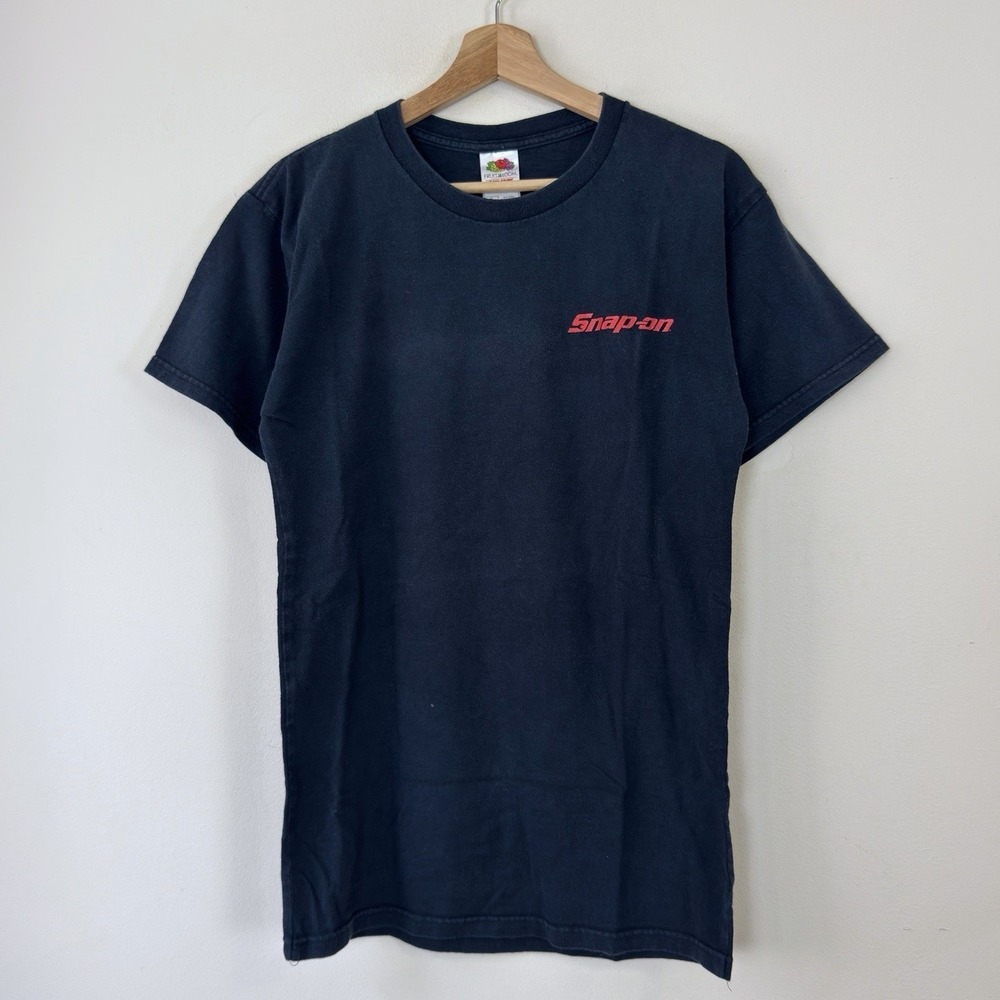 Vintage Y2k Snap-on Tools NASCAR Cars Mechanic Black Tee Shirt - Small - Picture 3 of 5